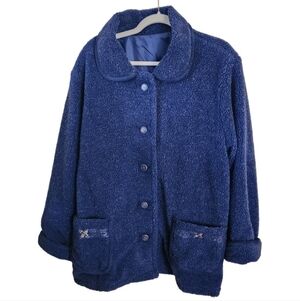 Serbin Sport New Blue Sherpa Reversible Coat Size XL